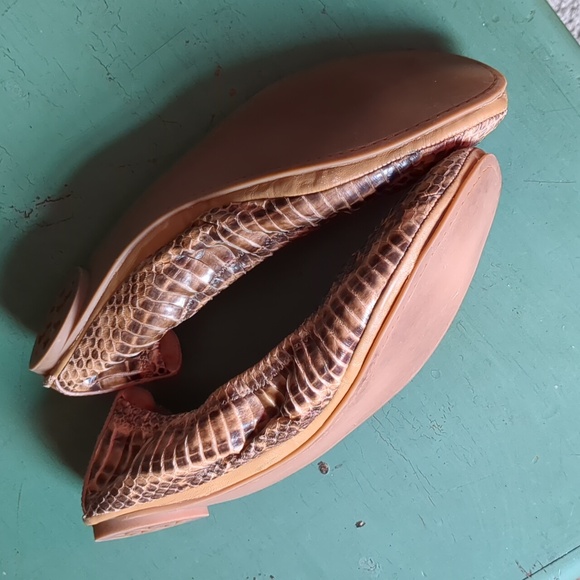 Tory Burch Brown Snakeskin Ballet Flats - Picture 8 of 8